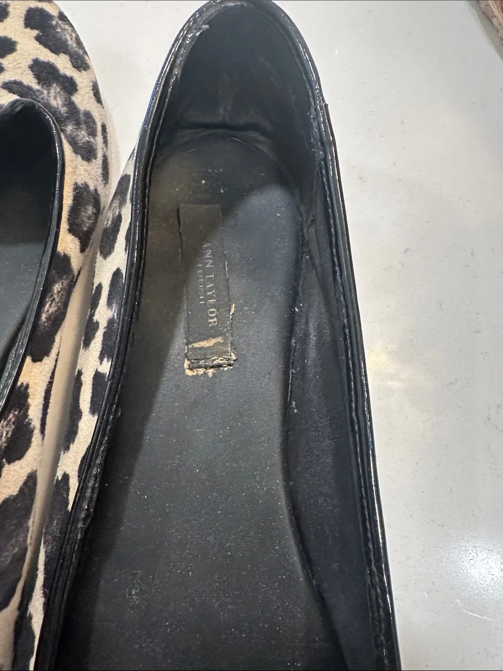 Black and Cream Leopard Print Pointed Flats